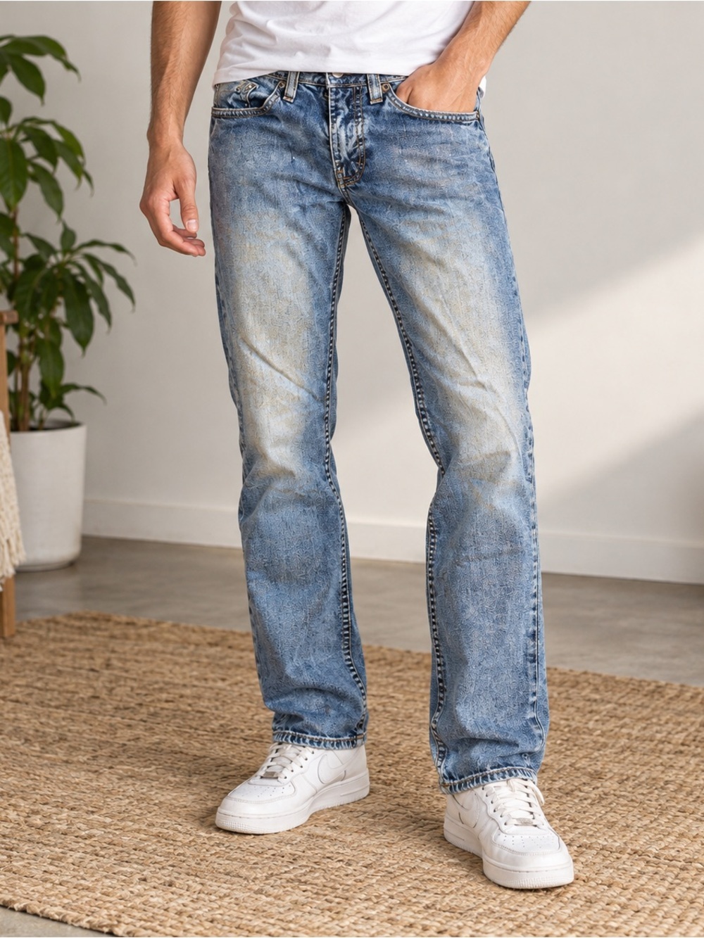 Buffalo David Bitton Driven Jeans Mens 28x32 Straight Leg Distressed